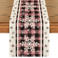 Artoid Mode Snowflakes Christmas Table Runner 13x72 Inch Pink for Holiday Decor
