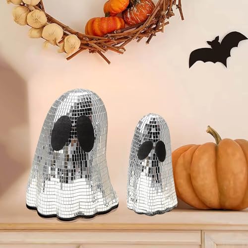 Halloween Disco Ghost Decor Set - Glitter Tabletop Props for Indoor Holiday Party