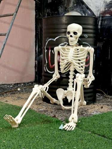5 FT Life Size Skeleton Halloween Decoration with Posable Limbs