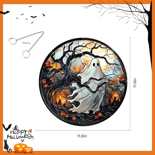 Halloween Ghost Decorations Indoor Outdoor Acrylic Wreath - Ghost Variation