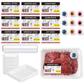 Halloween Spooky Meat Tray Labels Set with Plastic Eyeballs & Cling Film