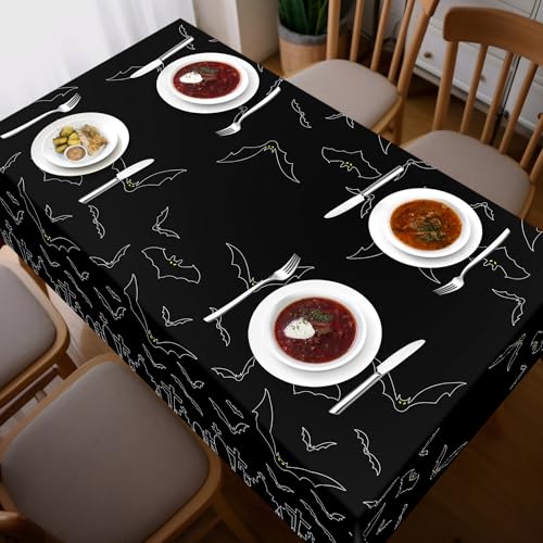 Halloween Bat Tablecloth 3 Pack - Spooky Party Decorations, 54 x 108 Inches, Black Halloween Table Cover - Variation of THIS listing