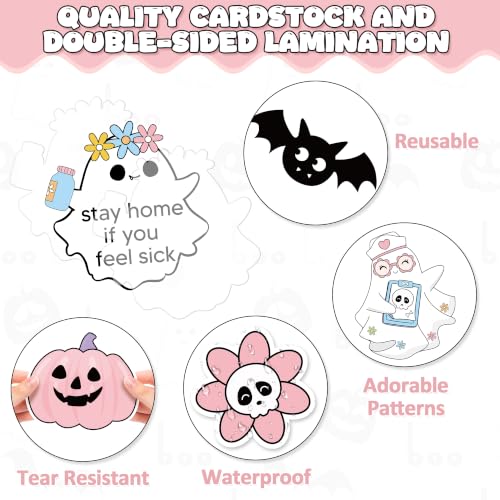 Halloween Classroom Bulletin Board Set with Ghost and Flu Awareness Decor
