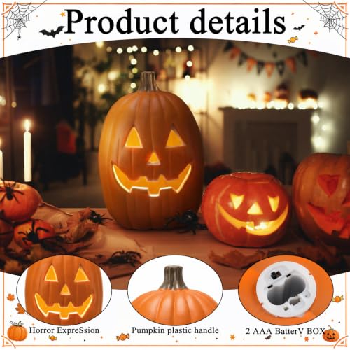 16-Inch LED Jack O Lantern Halloween Pumpkin Lantern - Light Up Decor