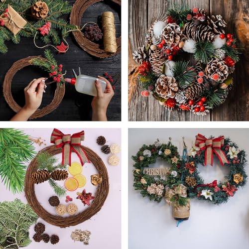 Natural Grapevine Wreath Set - 7 Pieces 12 Inch Brown DIY Craft Base