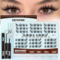 Eyelash Clusters Kit - Anime, Fairy, Fox Eye Styles, DIY Lash Extensions with Lash Bond & Seal