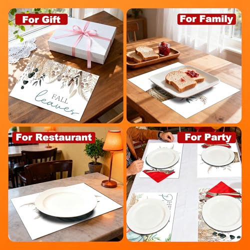 Hello Pumpkin Fall Placemats Set of 4 for Thanksgiving Halloween Harvest Festival