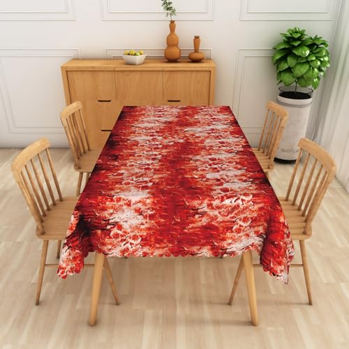 Horror Bloody Halloween Tablecloth 54x86 Inch - Red Blood Printed Fabric