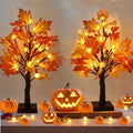 Lighted Fall Maple Tree Set - 2 Pack USB & Battery Operated Autumn Decor
