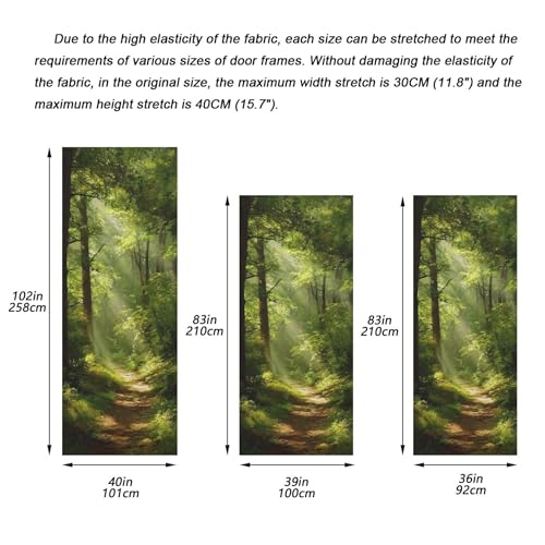 Stretch Fabric Door Cover 32x79 Inches for Holiday & Party Decor - Forest Design