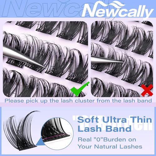 F-Spiky Lash Clusters Wispy False Eyelash Extensions 10-18mm Natural Look 144Pcs