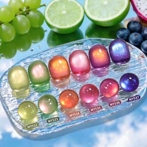 Born Pretty Spring Summer Fruit Cat Magnetic Eye Gel Nail Polish Set - 6 Colors