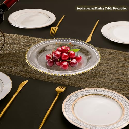 Gold Mesh Table Runner 11x106 Inches - 2 Pcs Thin Elegant Decor Variation of THIS listing
