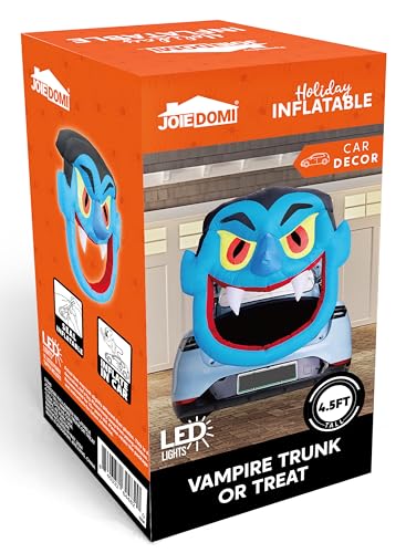 Halloween Inflatable Vampire Car Decoration with LEDs - 4.5 FT Tall Yard & Trunk or Treat Decor