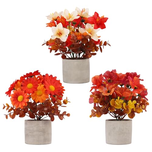 Fall Decor Set for Thanksgiving Autumn Home Fireplace - Orange Variation
