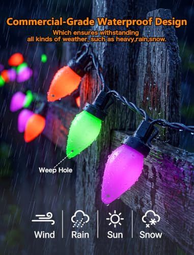 Halloween 26FT C7 LED String Lights - Orange, Green, Purple Opaque, Connectable