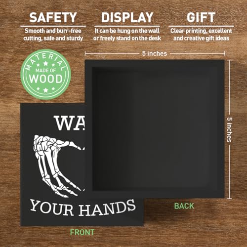 Gothic Bathroom Decor Wood Sign - Wash Your Hands - Witchy Restroom Sign