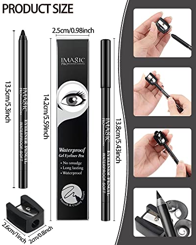 Black & White Waterproof Gel Eyeliner Pen Set - Long-Lasting, Smudge-Proof, 1 Pair
