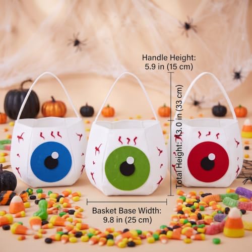 Halloween Eyeball Candy Buckets Set of 3 Reusable Trick or Treat Bags