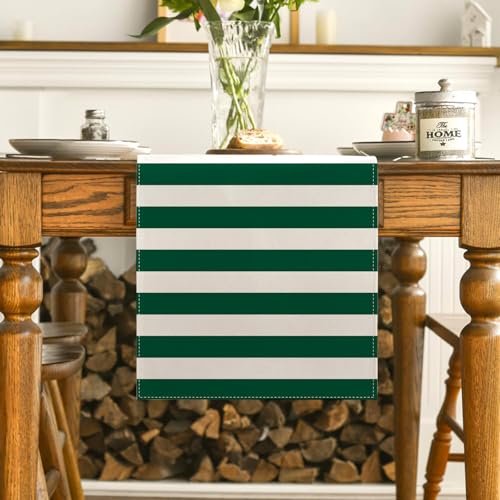Wizard Table Runner 13x72 Inch Green White Magic School Home Party Decor - Variation of Green-White