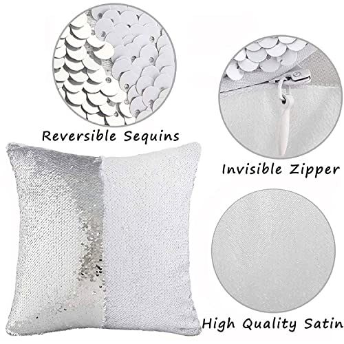 Purple Sequin Pillow Blanks 16x16 Inches - Pack of 4, Sublimation Ready