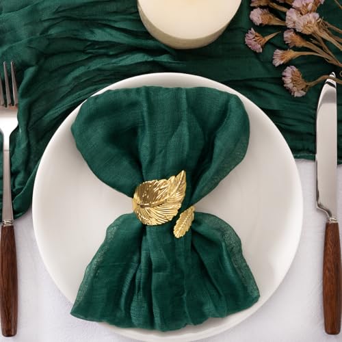 Emerald Green Cloth Napkins Set of 100 - 21x21 Inch, Premium Quality, Elegant Bulk Table Linens - Jimtx Variation