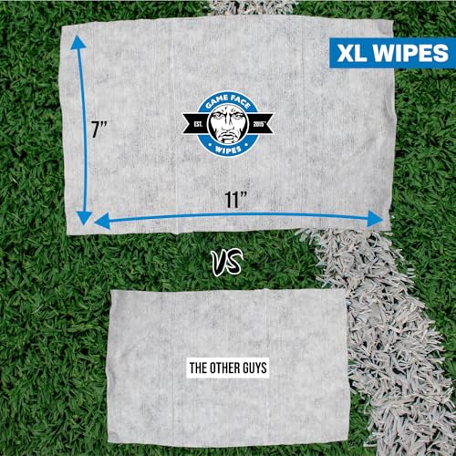 Game Face Cleansing Face Wipes 25 Count Pack XL Size Biodegradable Hydrating Refreshing for Sport & On-the-Go — Variation of THIS listing