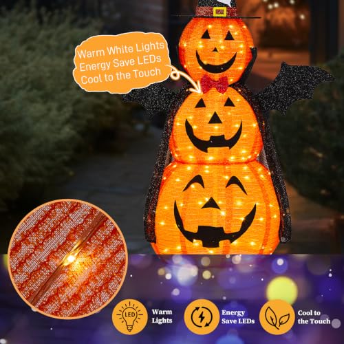 Halloween Yard Decoration 5FT 3-Tier Pumpkin Fabric with Cape & Wings - Variation of THIS listing