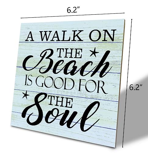 Beach Wood Sign - A Walk on the Beach Is Good for the Soul - Rustic Plaque, Seaside Home Decor, Beach Sign 04