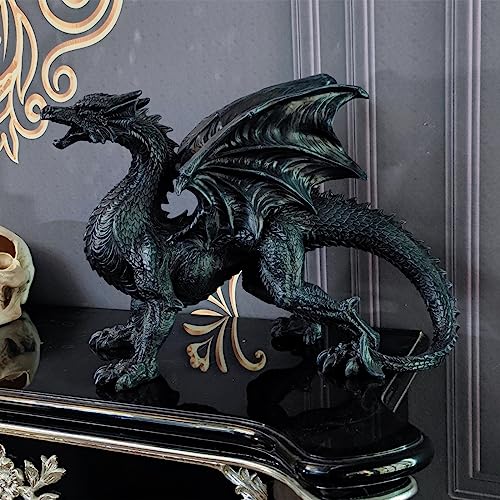 Gothic Medieval Mythic Winged Dragon Statue - Fantasy Home Decor, 19.2 Inch