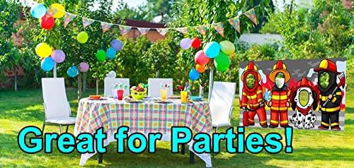 Firefighters Hole in Face Cutout Banner for Party Decorations - 42 x 72 Inches