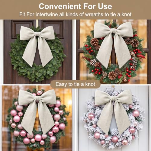 8 Pack Wreath Sash Blank - 55.1 x 5.1 Inches Polyester Garland Ribbon for DIY Embroidery & Holiday Decor