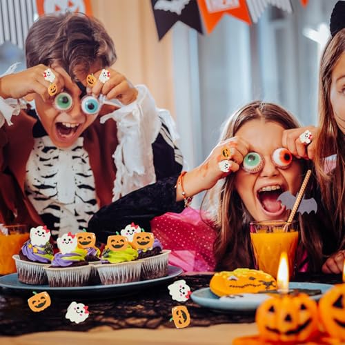 Halloween Cupcake Toppers Set - Ghost and Pumpkin Designs, 30 pcs, Kids & Party Decorations