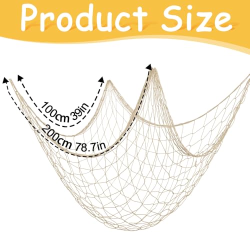 Fish Net Decorations 2 PCS - Nautical Beach Party Table Runner & Wall Decor
