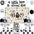 Halloween Baby Shower Decorations Set - Banner, Balloons & Backdrop for Spooky Celebration