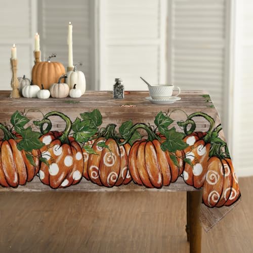 Horaldaily Fall Tablecloth 60 x 140 Inch Rectangular Brown Thanksgiving Decor