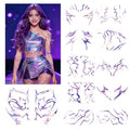 Laser Hunter Cosplay Holographic Temporary Tattoos Set - Fantasy Creature Design