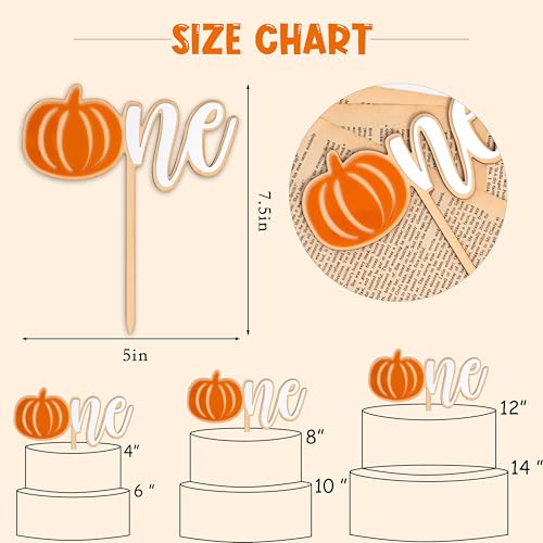 Pumpkin First Birthday Cake Topper - Wooden Pumpkin ONE Celebration Decor