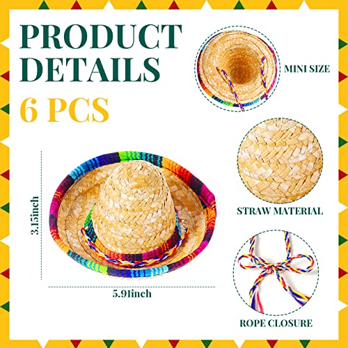 Mexican Fiesta Party Decor Set - Wooden Maracas & Mini Sombrero Hats - 18 Pieces
