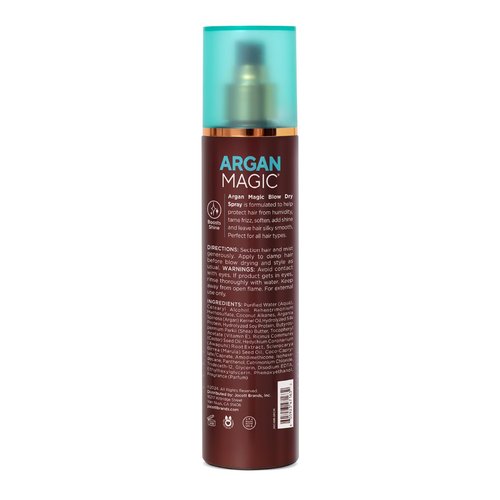 Argan Magic Anti-Frizz Blow Dry Spray - Tame Frizz & Humidity | Adds Glossy Shine | Paraben-Free | 8 Oz
