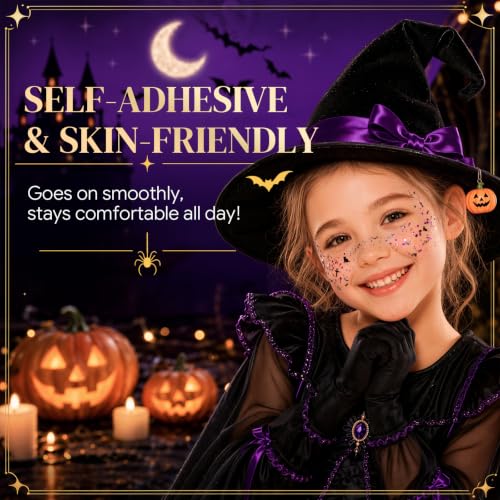 Halloween Body Glitter Stick for Face & Hair - Ghost Bat Cross Sequins - Kidstella