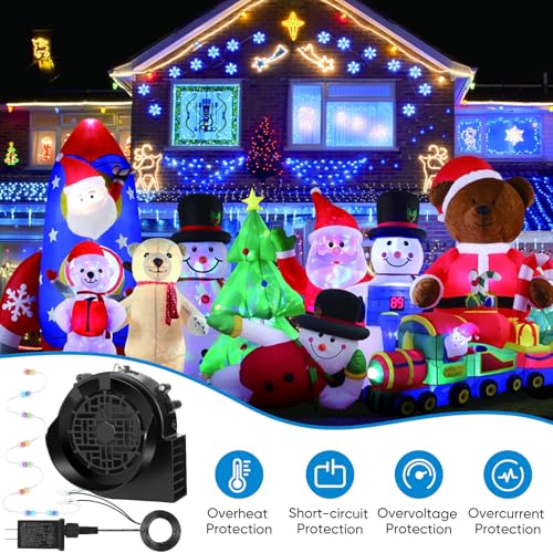 Colorful Large Inflatable Air Blower Fan Kit with 8 LED Lights - 1.5A