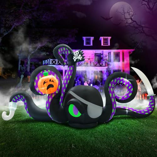 13Ft Halloween Inflatable Giant Octopus Black Sticky Pumpkin LED Light - Outdoor Yard Decor - Variation of THIS Listing