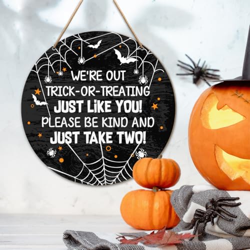 Halloween Welcome Sign Decor for Front Door - Fall Farmhouse Style - Variation D
