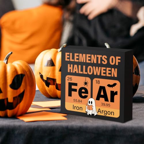 Halloween Science Wooden Sign Elements for Classroom & Office Decor