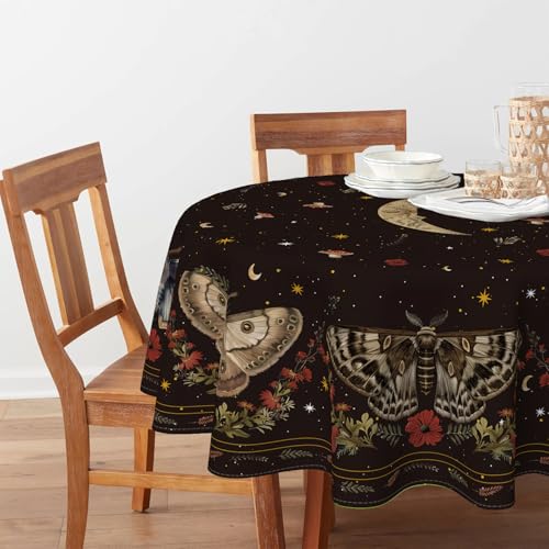 60 Inch Round Tablecloth Black - Durable Polyester, Home Decor