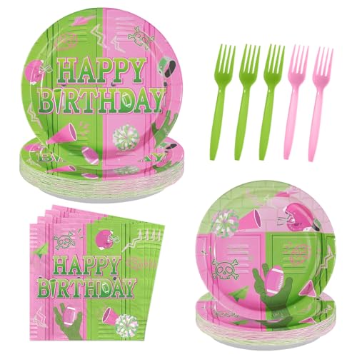 Pink-Green School Birthday Party Decorations Set - Serves 24 - Princess & Witch Theme