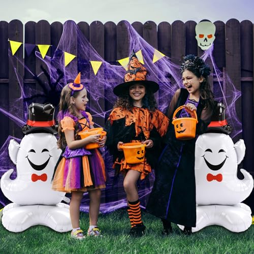 Halloween Ghost Balloons Set - 2 Large Foil Balloons, 59 Inch Ghost Decorations
