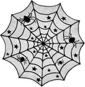 Halloween Black Lace Overlay Tabletop Decor - 40 Inch Round Spider Web Table Cover Variation of Spider Web / 40"