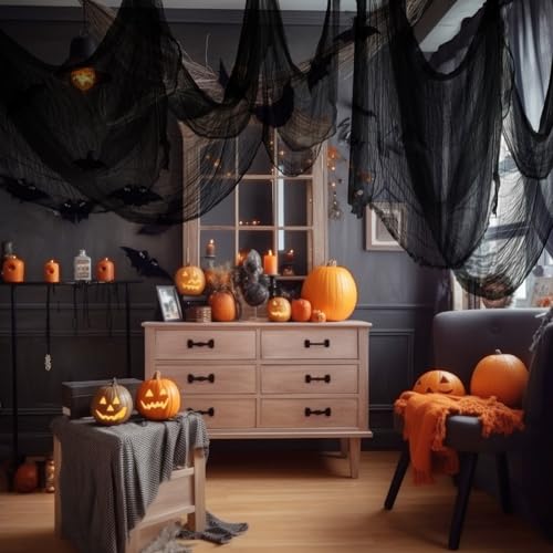Halloween Creepy Black Cloth - 200 x 85 Inch Haunted House Party Decoration
